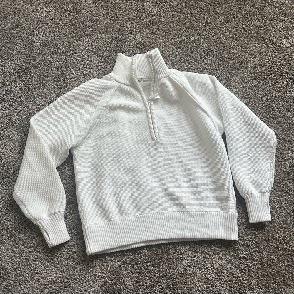 Aerie White Half-Zip Sweatshirt